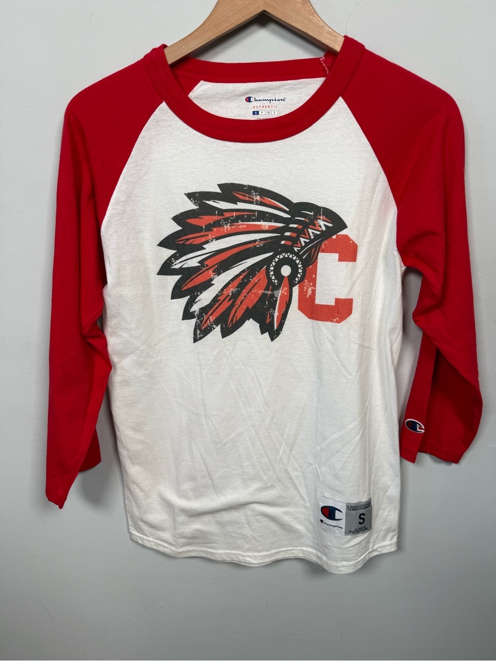 Cleveland Indians Legacy Merch Raglan Baseball Shirt Size S Great Condition